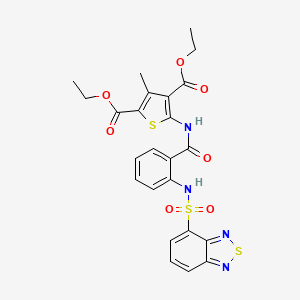 molecular formula C24H22N4O7S3 B11521069 Diethyl 5-({2-[(2,1,3-benzothiadiazol-4-ylsulfonyl)amino]benzoyl}amino)-3-methyl-2,4-thiophenedicarboxylate 