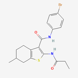 N-(4-bromophenyl)-6-methyl-2-(propanoylamino)-4,5,6,7-tetrahydro-1-benzothiophene-3-carboxamide