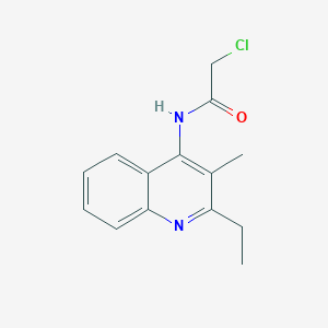 molecular formula C14H15ClN2O B11521094 2-chloro-N-(2-ethyl-3-methylquinolin-4-yl)acetamide 