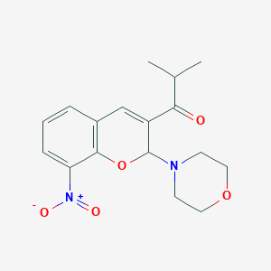 2-methyl-1-[2-(morpholin-4-yl)-8-nitro-2H-chromen-3-yl]propan-1-one