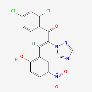 (2Z)-1-(2,4-dichlorophenyl)-3-(2-hydroxy-5-nitrophenyl)-2-(1H-1,2,4-triazol-1-yl)prop-2-en-1-one