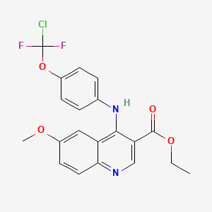 molecular formula C20H17ClF2N2O4 B11521116 Ethyl 4-({4-[chloro(difluoro)methoxy]phenyl}amino)-6-methoxyquinoline-3-carboxylate 