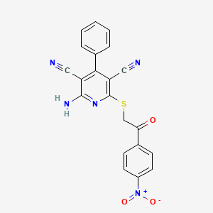 2-Amino-6-{[2-(4-nitrophenyl)-2-oxoethyl]sulfanyl}-4-phenylpyridine-3,5-dicarbonitrile