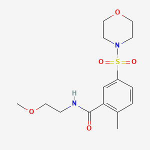 molecular formula C15H22N2O5S B11521130 N-(2-methoxyethyl)-2-methyl-5-(morpholin-4-ylsulfonyl)benzamide 