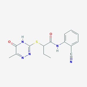 N-(2-cyanophenyl)-2-[(6-methyl-5-oxo-4,5-dihydro-1,2,4-triazin-3-yl)sulfanyl]butanamide