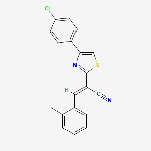 (2E)-2-[4-(4-chlorophenyl)-1,3-thiazol-2-yl]-3-(2-methylphenyl)prop-2-enenitrile