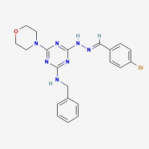 N-benzyl-4-[(2E)-2-(4-bromobenzylidene)hydrazinyl]-6-(morpholin-4-yl)-1,3,5-triazin-2-amine