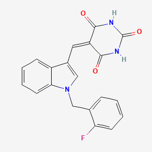 5-{[1-(2-fluorobenzyl)-1H-indol-3-yl]methylidene}pyrimidine-2,4,6(1H,3H,5H)-trione