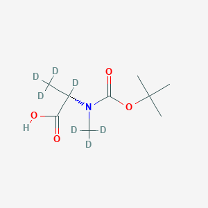 molecular formula C₉H₁₀D₇NO₄ B1152117 (2S)-2,3,3,3-tetradeuterio-2-[(2-methylpropan-2-yl)oxycarbonyl-(trideuteriomethyl)amino]propanoic acid 