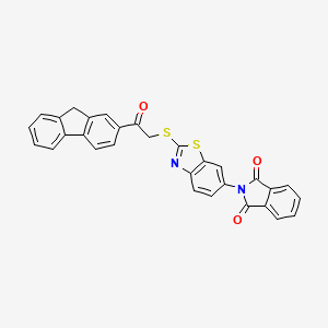 2-(2-{[2-(9H-fluoren-2-yl)-2-oxoethyl]sulfanyl}-1,3-benzothiazol-6-yl)-1H-isoindole-1,3(2H)-dione