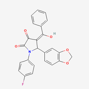 5-(1,3-benzodioxol-5-yl)-1-(4-fluorophenyl)-3-hydroxy-4-(phenylcarbonyl)-1,5-dihydro-2H-pyrrol-2-one