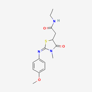 molecular formula C15H19N3O3S B11521214 N-Ethyl-2-[(2E)-2-[(4-methoxyphenyl)imino]-3-methyl-4-oxo-1,3-thiazolidin-5-YL]acetamide 