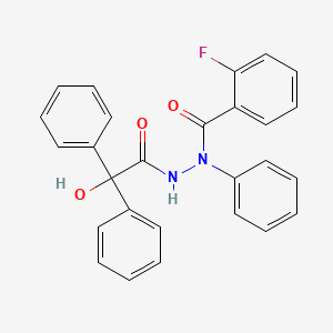 2-fluoro-N'-(2-hydroxy-2,2-diphenylacetyl)-N-phenylbenzohydrazide