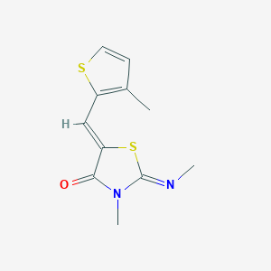 (2E,5Z)-3-methyl-2-(methylimino)-5-[(3-methylthiophen-2-yl)methylidene]-1,3-thiazolidin-4-one