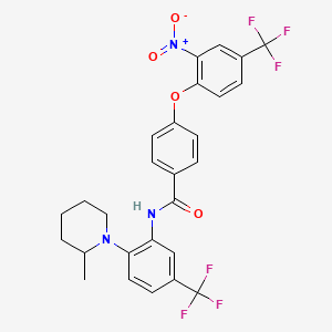 N-[2-(2-methylpiperidin-1-yl)-5-(trifluoromethyl)phenyl]-4-[2-nitro-4-(trifluoromethyl)phenoxy]benzamide