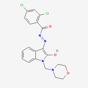 2,4-dichloro-N'-[(3Z)-1-(morpholin-4-ylmethyl)-2-oxo-1,2-dihydro-3H-indol-3-ylidene]benzohydrazide