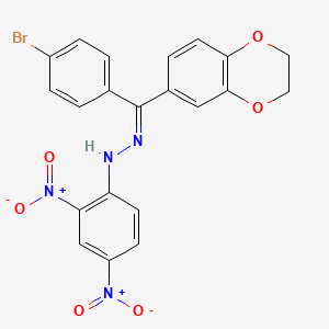 (1E)-1-[(4-bromophenyl)(2,3-dihydro-1,4-benzodioxin-6-yl)methylidene]-2-(2,4-dinitrophenyl)hydrazine