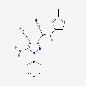 5-amino-3-[(Z)-1-cyano-2-(5-methylfuran-2-yl)ethenyl]-1-phenyl-1H-pyrazole-4-carbonitrile