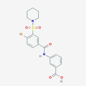 3-({[4-Bromo-3-(piperidin-1-ylsulfonyl)phenyl]carbonyl}amino)benzoic acid