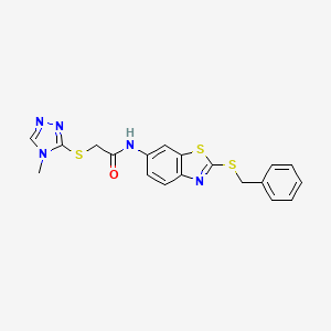 N-[2-(benzylsulfanyl)-1,3-benzothiazol-6-yl]-2-[(4-methyl-4H-1,2,4-triazol-3-yl)sulfanyl]acetamide