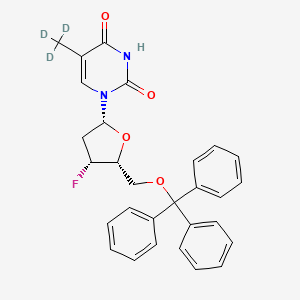 molecular formula C₂₉H₂₄D₃FN₂O₄ B1152136 1-[(2R,4R,5R)-4-fluoro-5-(trityloxymethyl)oxolan-2-yl]-5-(trideuteriomethyl)pyrimidine-2,4-dione 