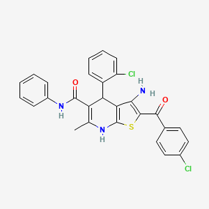 3-amino-4-(2-chlorophenyl)-2-[(4-chlorophenyl)carbonyl]-6-methyl-N-phenyl-4,7-dihydrothieno[2,3-b]pyridine-5-carboxamide