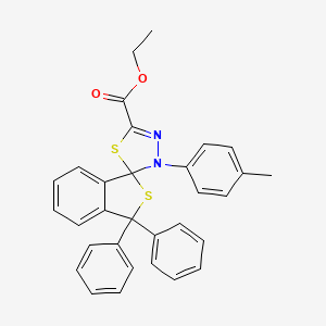 ethyl 3'-(4-methylphenyl)-3,3-diphenyl-3H,3'H-spiro[2-benzothiophene-1,2'-[1,3,4]thiadiazole]-5'-carboxylate