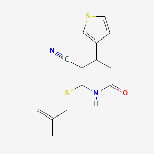 2-[(2-Methylprop-2-en-1-yl)sulfanyl]-6-oxo-4-(thiophen-3-yl)-1,4,5,6-tetrahydropyridine-3-carbonitrile