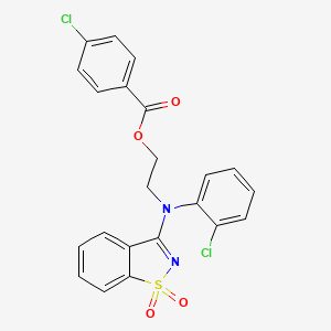 2-[(2-Chlorophenyl)(1,1-dioxido-1,2-benzothiazol-3-yl)amino]ethyl 4-chlorobenzoate