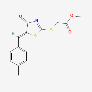 molecular formula C14H13NO3S2 B11521438 methyl {[(5Z)-5-(4-methylbenzylidene)-4-oxo-4,5-dihydro-1,3-thiazol-2-yl]sulfanyl}acetate 