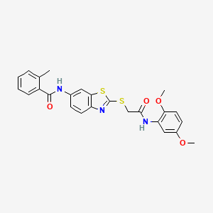 N-[2-({2-[(2,5-dimethoxyphenyl)amino]-2-oxoethyl}sulfanyl)-1,3-benzothiazol-6-yl]-2-methylbenzamide