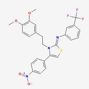 N-[(2Z)-3-[2-(3,4-dimethoxyphenyl)ethyl]-4-(4-nitrophenyl)-1,3-thiazol-2(3H)-ylidene]-3-(trifluoromethyl)aniline