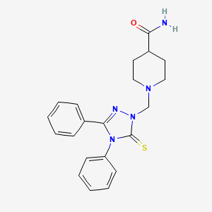 1-[(3,4-diphenyl-5-thioxo-4,5-dihydro-1H-1,2,4-triazol-1-yl)methyl]piperidine-4-carboxamide