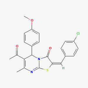 (2E)-6-acetyl-2-(4-chlorobenzylidene)-5-(4-methoxyphenyl)-7-methyl-5H-[1,3]thiazolo[3,2-a]pyrimidin-3(2H)-one