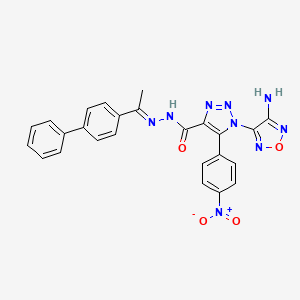 1-(4-amino-1,2,5-oxadiazol-3-yl)-N'-[(1E)-1-(biphenyl-4-yl)ethylidene]-5-(4-nitrophenyl)-1H-1,2,3-triazole-4-carbohydrazide