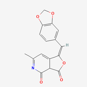 (1E)-1-(1,3-benzodioxol-5-ylmethylidene)-6-methylfuro[3,4-c]pyridine-3,4(1H,3aH)-dione