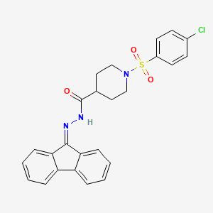 1-[(4-chlorophenyl)sulfonyl]-N'-(9H-fluoren-9-ylidene)piperidine-4-carbohydrazide