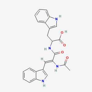 molecular formula C24H22N4O4 B11521593 N-[(2Z)-2-(acetylamino)-3-(1H-indol-3-yl)prop-2-enoyl]tryptophan 