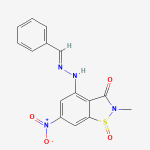 4-[(2E)-2-benzylidenehydrazinyl]-2-methyl-6-nitro-1,2-benzothiazol-3(2H)-one 1-oxide