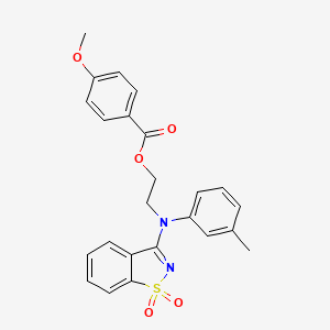 2-[(1,1-Dioxido-1,2-benzothiazol-3-yl)(3-methylphenyl)amino]ethyl 4-methoxybenzoate