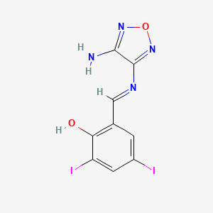 2-[(E)-[(4-Amino-1,2,5-oxadiazol-3-YL)imino]methyl]-4,6-diiodophenol