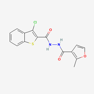 N'-(3-chloro-1-benzothiophene-2-carbonyl)-2-methylfuran-3-carbohydrazide