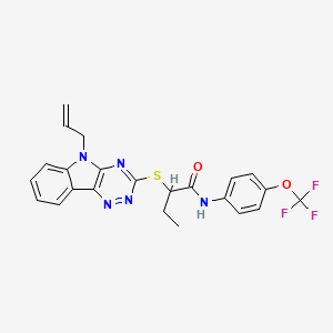 2-{[5-(prop-2-en-1-yl)-5H-[1,2,4]triazino[5,6-b]indol-3-yl]sulfanyl}-N-[4-(trifluoromethoxy)phenyl]butanamide