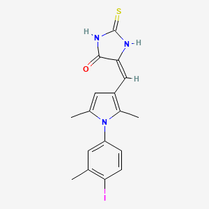 (5E)-5-{[1-(4-iodo-3-methylphenyl)-2,5-dimethyl-1H-pyrrol-3-yl]methylidene}-2-thioxoimidazolidin-4-one