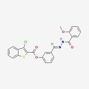 3-[(E)-{2-[(2-methoxyphenyl)carbonyl]hydrazinylidene}methyl]phenyl 3-chloro-1-benzothiophene-2-carboxylate