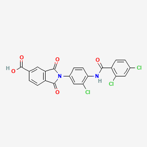 molecular formula C22H11Cl3N2O5 B11521774 2-[3-Chloro-4-[(2,4-dichlorobenzoyl)amino]phenyl]-1,3-dioxoisoindole-5-carboxylic acid CAS No. 5836-69-1