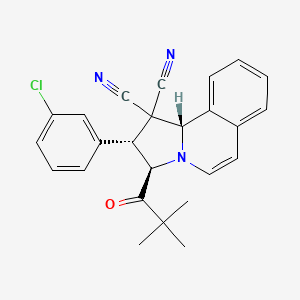 molecular formula C25H22ClN3O B11521781 (2R,3R,10bS)-2-(3-chlorophenyl)-3-(2,2-dimethylpropanoyl)-2,3-dihydropyrrolo[2,1-a]isoquinoline-1,1(10bH)-dicarbonitrile 