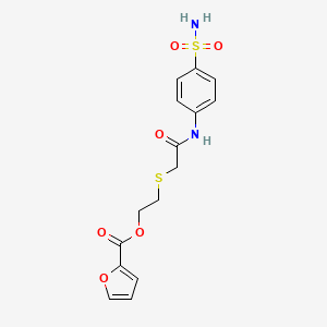 2-({2-Oxo-2-[(4-sulfamoylphenyl)amino]ethyl}sulfanyl)ethyl furan-2-carboxylate