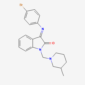 (3Z)-3-[(4-bromophenyl)imino]-1-[(3-methylpiperidin-1-yl)methyl]-1,3-dihydro-2H-indol-2-one