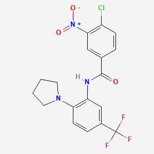 4-chloro-3-nitro-N-[2-(pyrrolidin-1-yl)-5-(trifluoromethyl)phenyl]benzamide